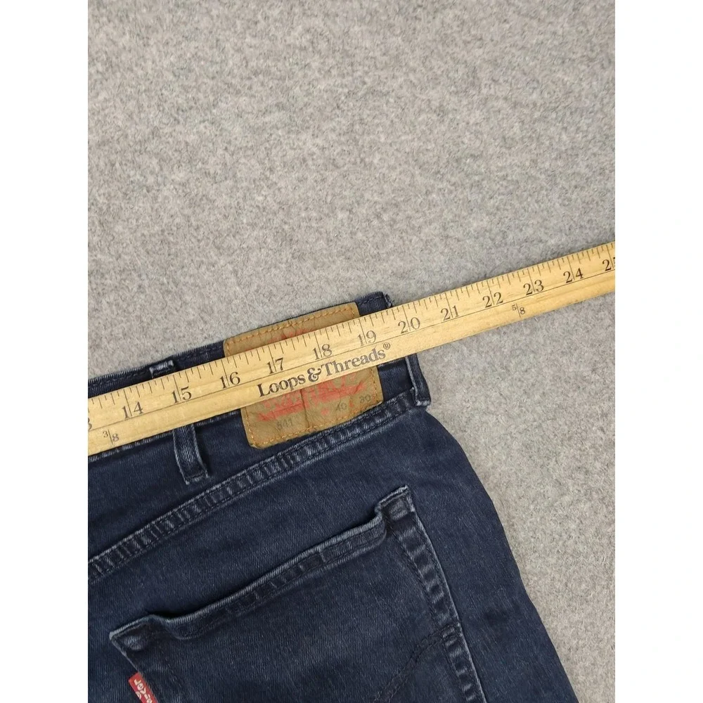 Levi's 541 Jeans Mens 40x30 Blue Dark Wash Athletic Taper Stretch Denim Zip Fly